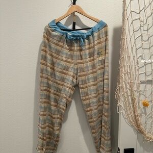 Life Is Good Plaid Pants with Blue and Brown Tones